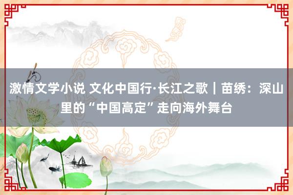 激情文学小说 文化中国行·长江之歌｜苗绣：深山里的“中国高定”走向海外舞台