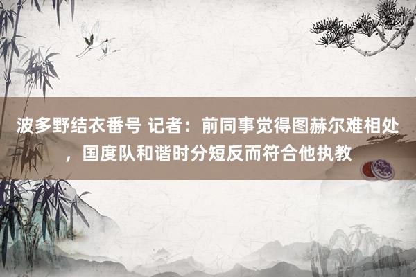 波多野结衣番号 记者：前同事觉得图赫尔难相处，国度队和谐时分短反而符合他执教
